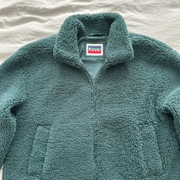 Levi's Dark Green Teddy Jacket - Picture 4 of 7